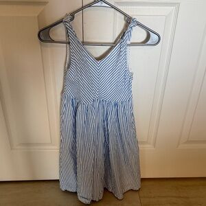 Blue and White Striped Kids Dress